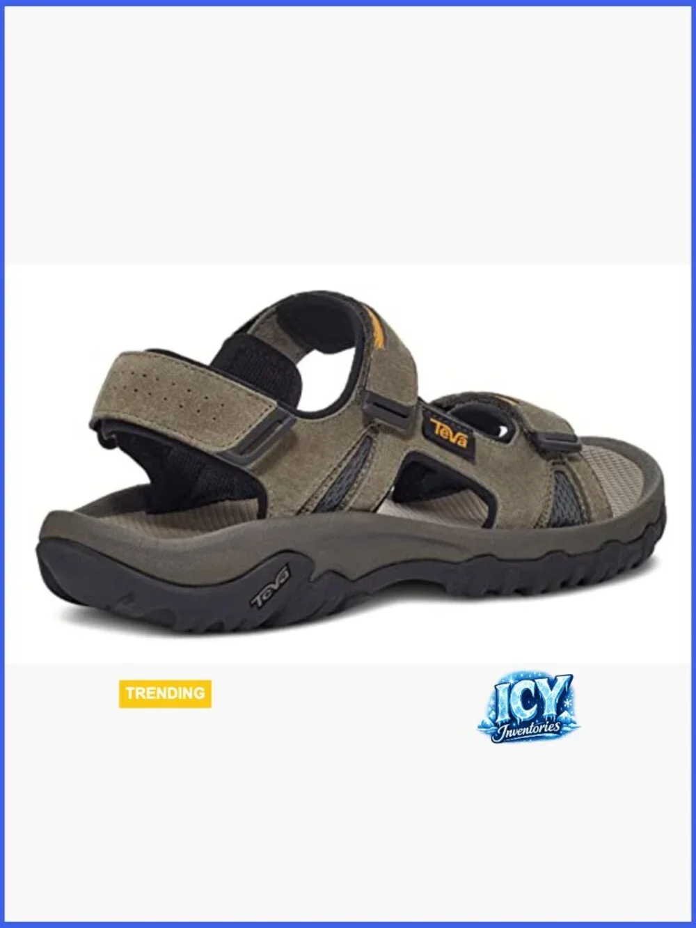 Suede Hook-and-Loop Sport Sandal with Arch Support, Light Hikes